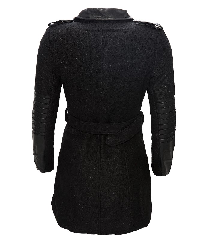 Eleganter Damen Mantel Wintermantel Damenjacke Schwarz Reverskragen