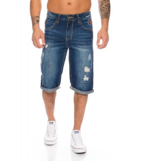 Herren Jeansshort Regular Fit Blau H-073
