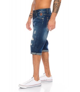 Herren Jeansshort Regular Fit Blau H-073