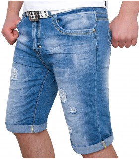 Herren Jeansshorts Destroyed-Look Blau H-078