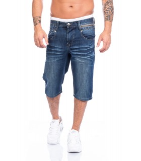 Herren Jeansshorts Stonewashed Dunkelblau H-094