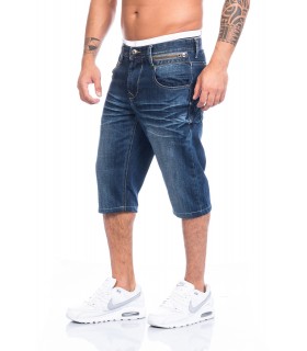 Herren Jeansshorts Stonewashed Dunkelblau H-094