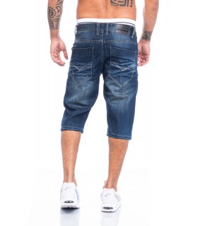 Herren Jeansshorts Stonewashed Dunkelblau H-094