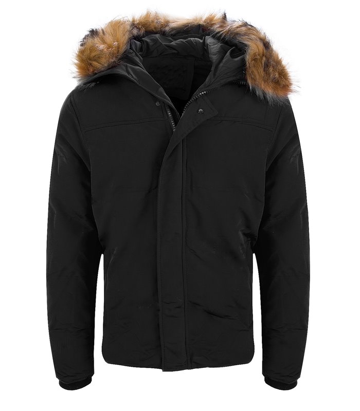 Herren Winter Jacke mit Kunstfellkragen H-162