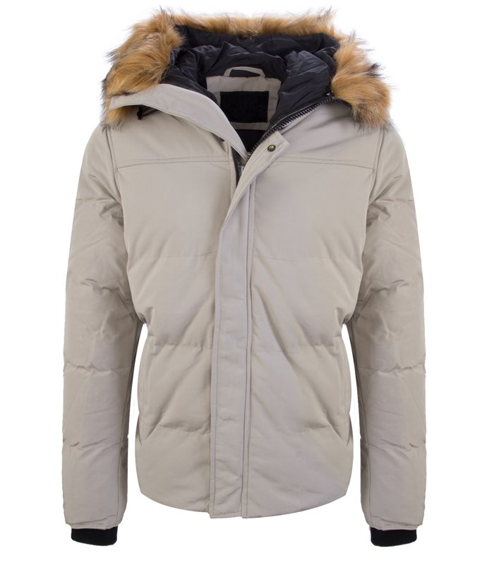 Herren Winter Jacke mit Kunstfellkragen H-162