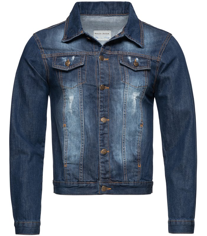 Rock Creek Herren Jeansjacke Classic-Style Dunkelblau RC-2161