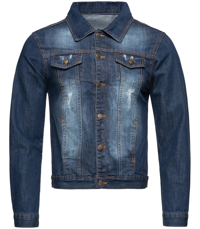 Rock Creek Herren Jeansjacke Classic-Style Dunkelblau RC-2161