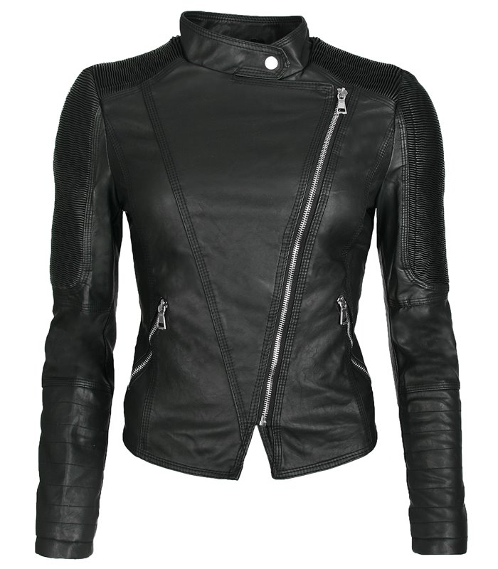 Damen Lederjacke Kunstleder Jacke Stepp Leder Blazer Kurze Übergangsjacke