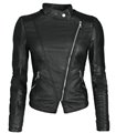 Damen Lederjacke Kunstleder Jacke Stepp Leder Blazer Kurze Übergangsjacke