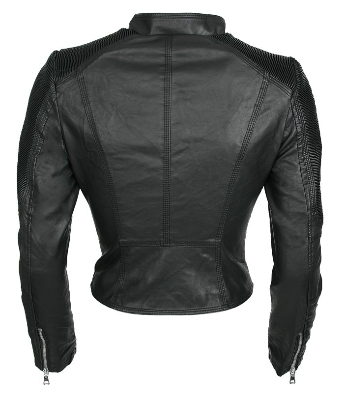 Damen Lederjacke Kunstleder Jacke Stepp Leder Blazer Kurze Übergangsjacke