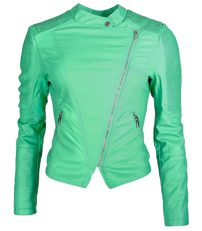 Damen Lederjacke Kunstleder Jacke Stepp Leder Blazer Kurze Übergangsjacke