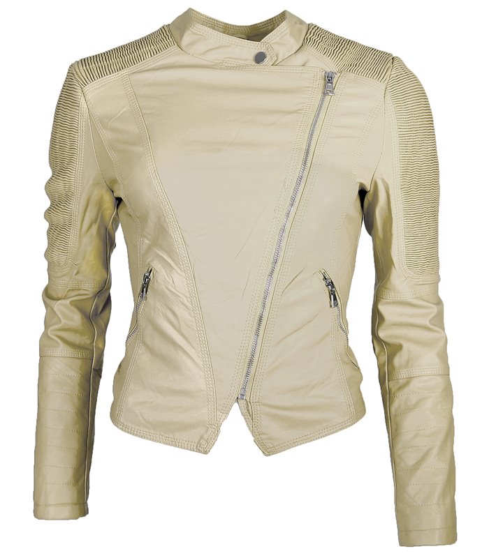 Damen Lederjacke Kunstleder Jacke Stepp Leder Blazer Kurze Übergangsjacke