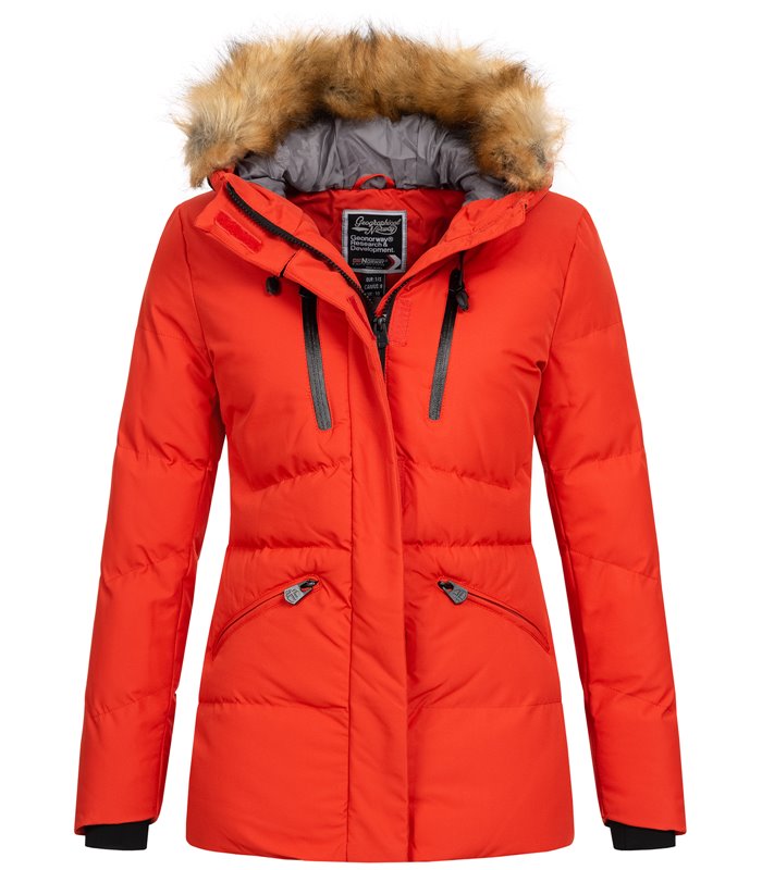 Geographical Norway Damen Winter Jacke mit Kunstfellkragen D-437