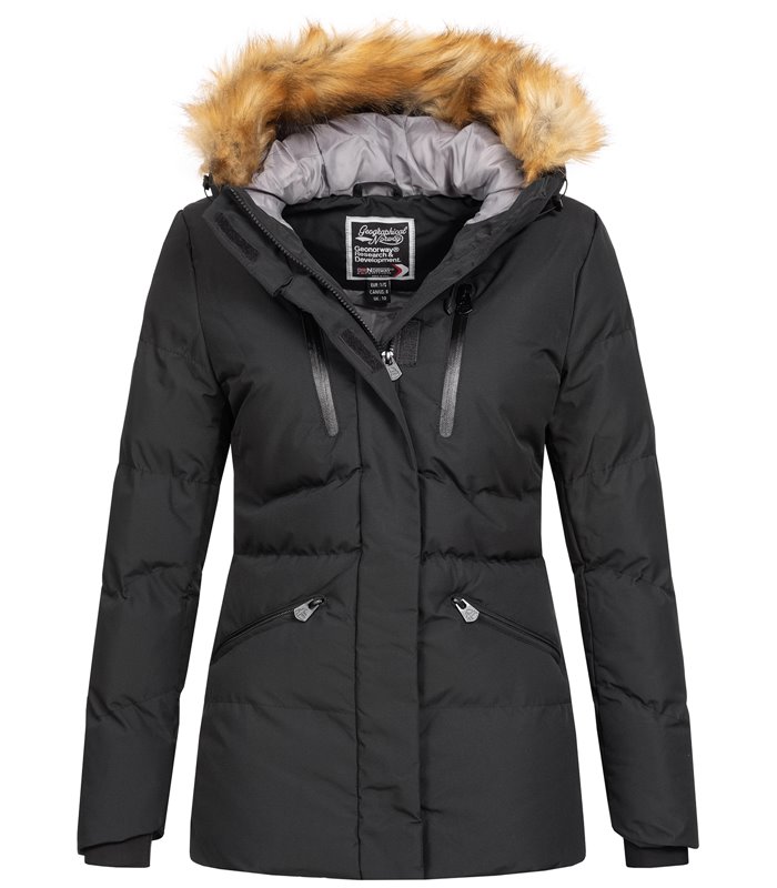Geographical Norway Damen Winter Jacke mit Kunstfellkragen D-437