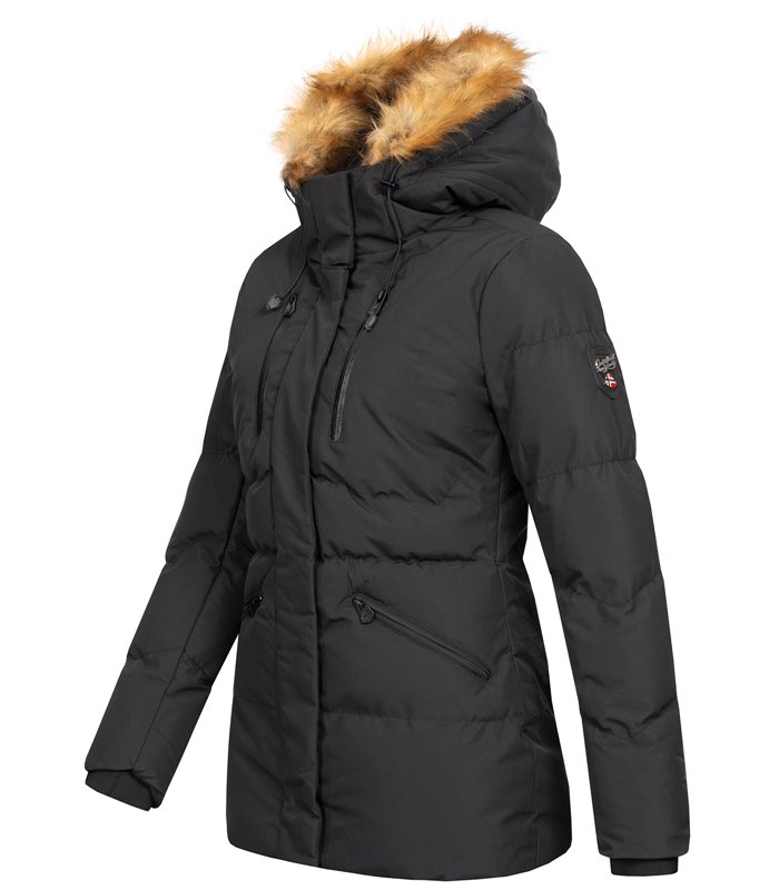 Geographical Norway Damen Winter Jacke mit Kunstfellkragen D-437