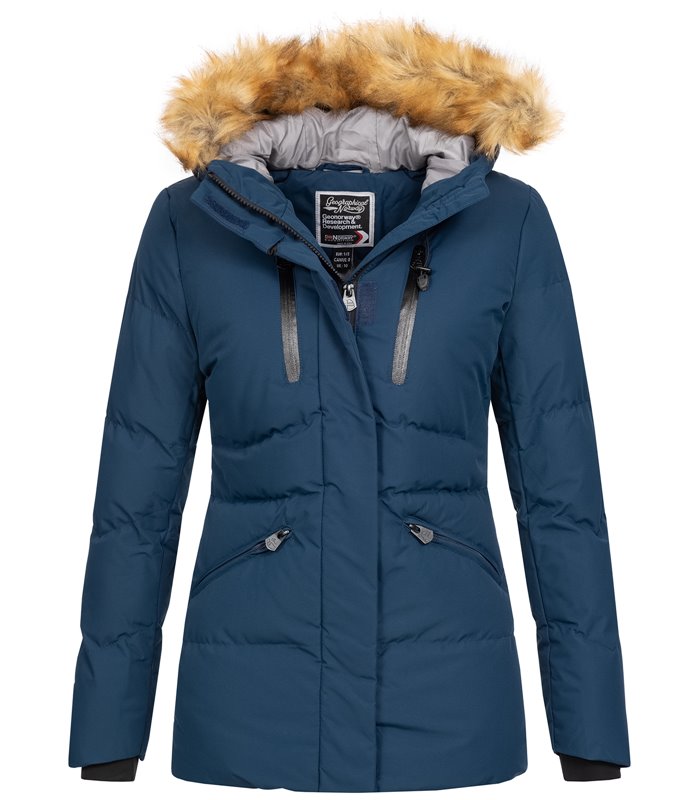 Geographical Norway Damen Winter Jacke mit Kunstfellkragen D-437