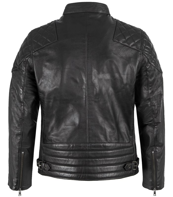 Rock Creek Herren Lederjacke Kragen mit Druckknopfverschluss H-180