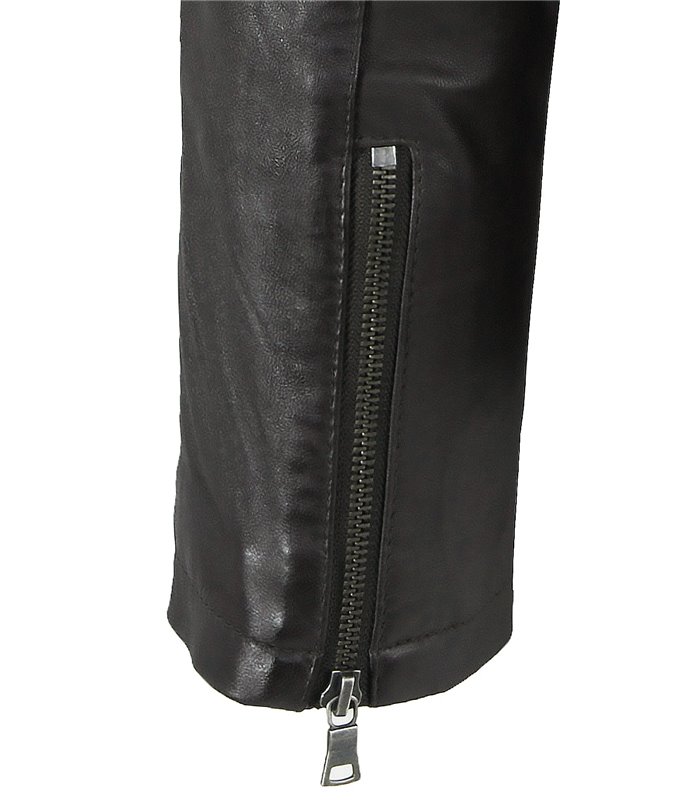 Rock Creek Herren Lederjacke Kragen mit Druckknopfverschluss H-180