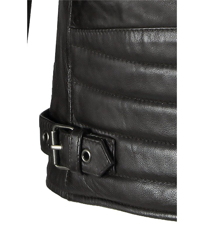 Rock Creek Herren Lederjacke Kragen mit Druckknopfverschluss H-180