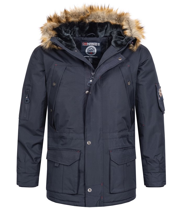 Geographical Norway Herren Winter Jacke Parak mit Kunstfell H-229