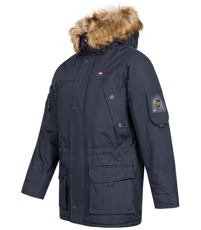Geographical Norway Herren Winter Jacke Parak mit Kunstfell H-229