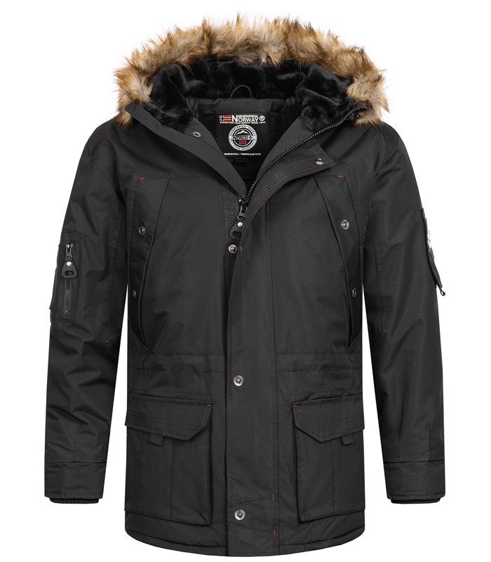 Geographical Norway Herren Winter Jacke Parak mit Kunstfell H-229