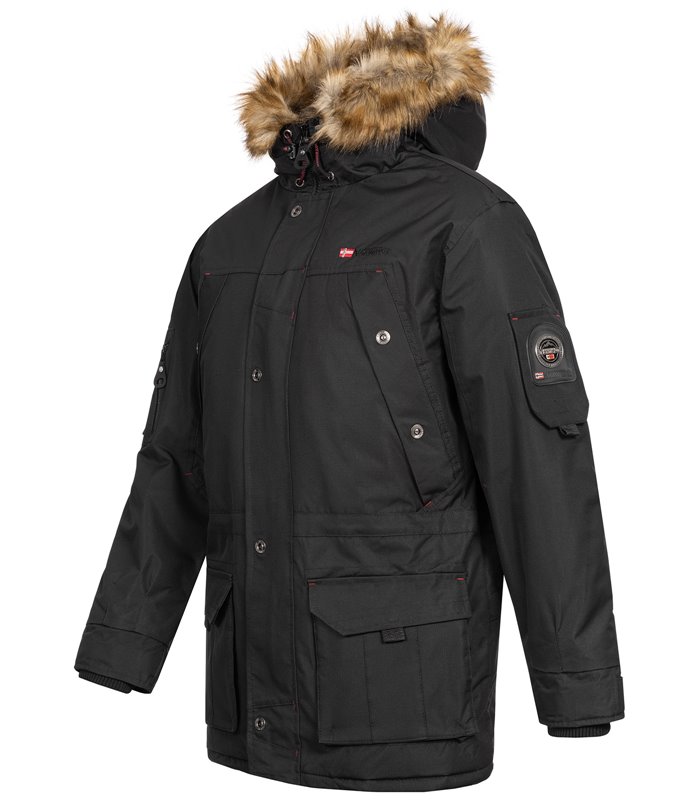 Geographical Norway Herren Winter Jacke Parak mit Kunstfell H-229