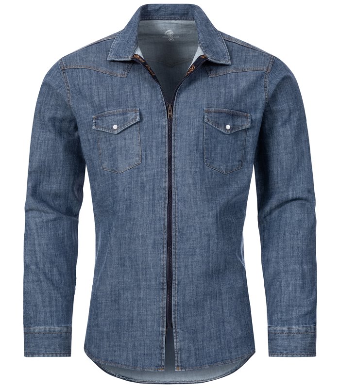Rock Creek Herren Jeanshemd Jacke Hellblau H-219