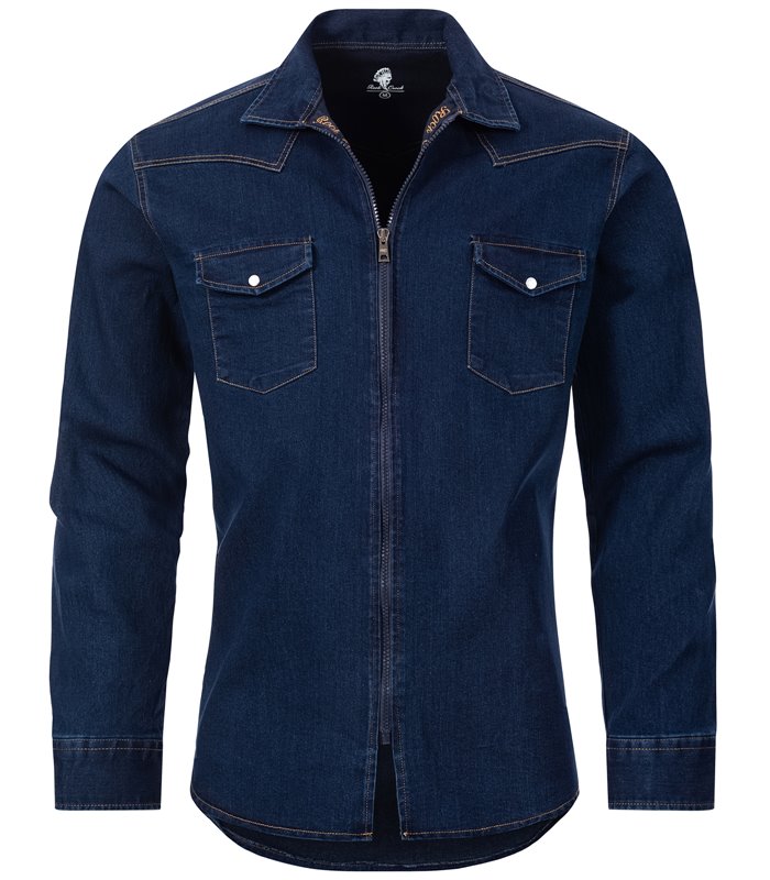 Rock Creek Herren Jeanshemd Jacke Dunkelblau H-221