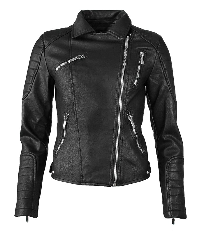 Damen Kunstlederjacke Biker Style D-10