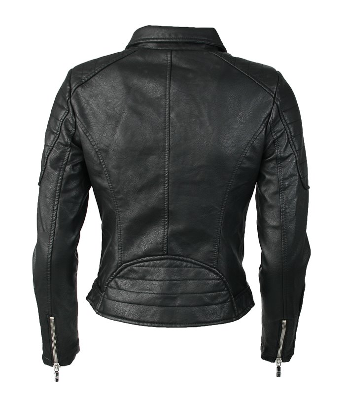 Damen Kunstlederjacke Biker Style D-10