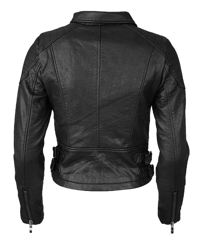Damen Kunstleder Jacke Übergangsjacke D-11