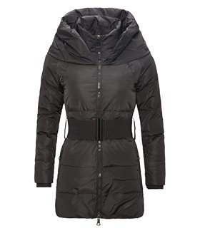 Damen Daunenjacke Steppmantel mit Gürtel D-115 