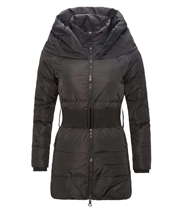 Damen Daunenjacke Steppmantel mit Gürtel D-115