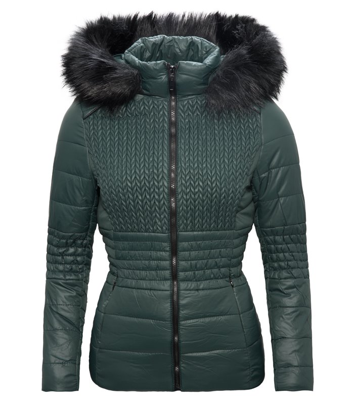 Damen Winter Jacke Steppjacke mit Kapuze D-117