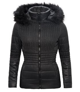 Damen Winter Jacke Steppjacke mit Kapuze D-117