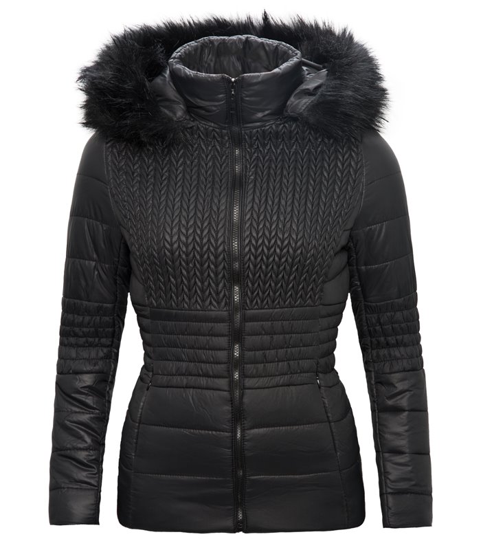 Damen Winter Jacke Steppjacke mit Kapuze D-117