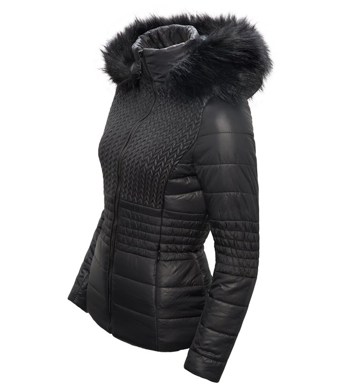 Damen Winter Jacke Steppjacke mit Kapuze D-117