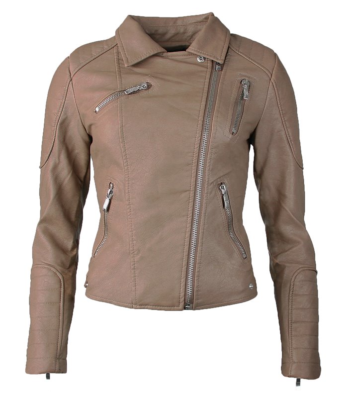 Damen Kunstlederjacke Biker Style D-10