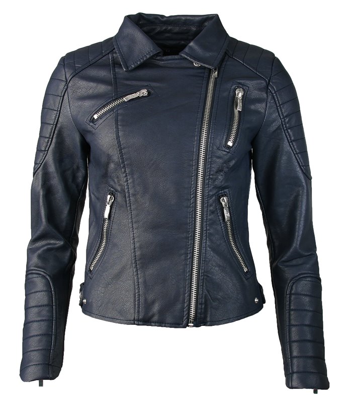 Damen Kunstlederjacke Biker Style D-10