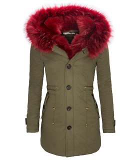 Damen Winter Parka mit XXL-Kunstfellkragen D-122 