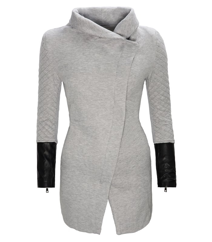 Damen Übergangsjacke Mantel gesteppte Ärmel D-125
