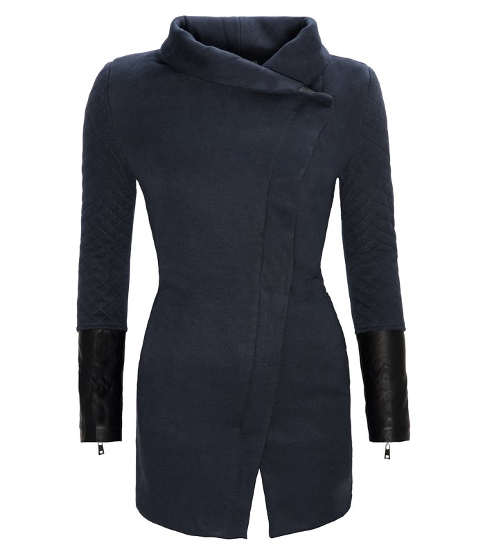 Damen Übergangsjacke Mantel gesteppte Ärmel D-125
