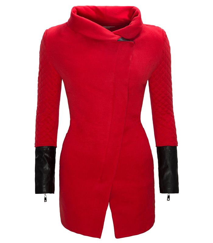 Damen Übergangsjacke Mantel gesteppte Ärmel D-125