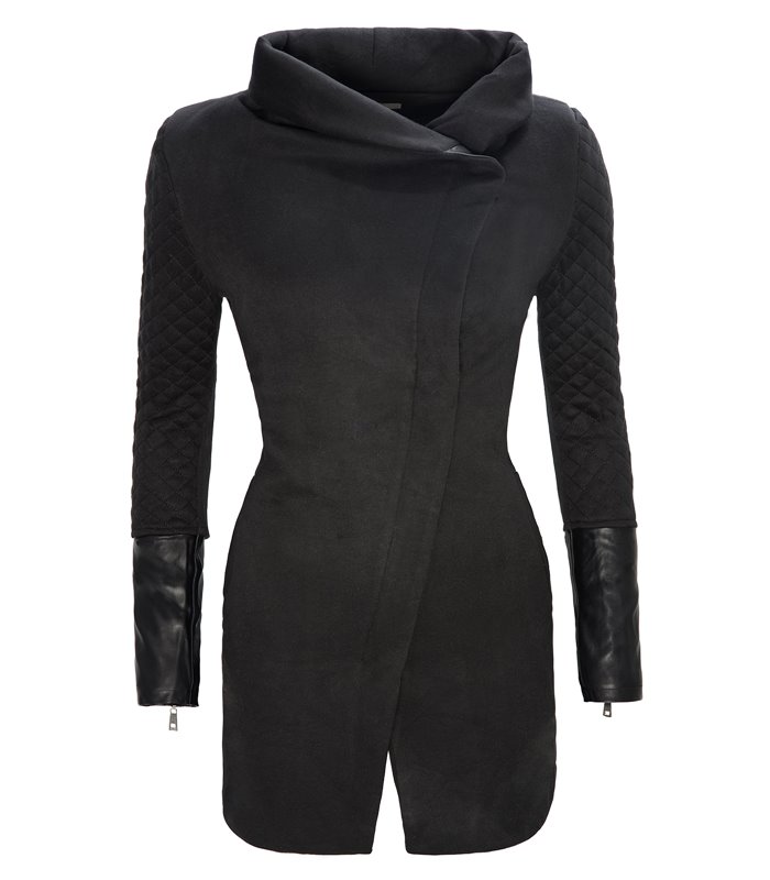 Damen Übergangsjacke Mantel gesteppte Ärmel D-125
