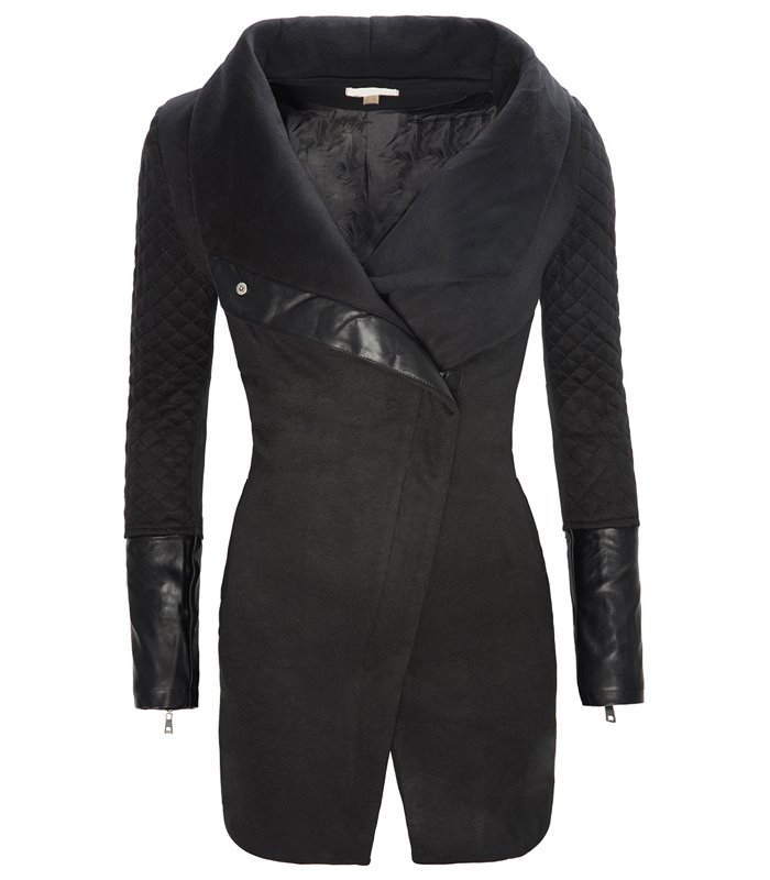 Damen Übergangsjacke Mantel gesteppte Ärmel D-125