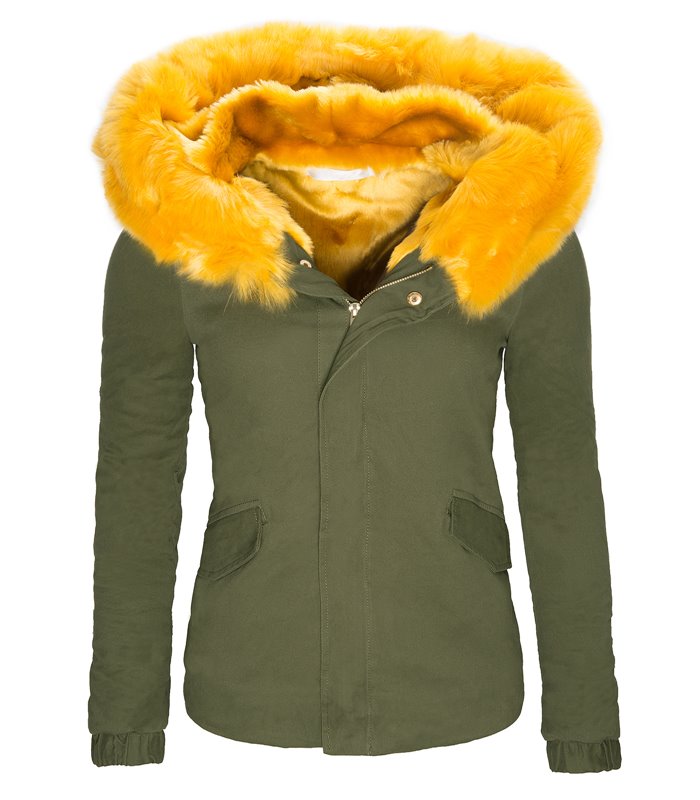 Damen Parka Winterjacke innen gefüttert D-127