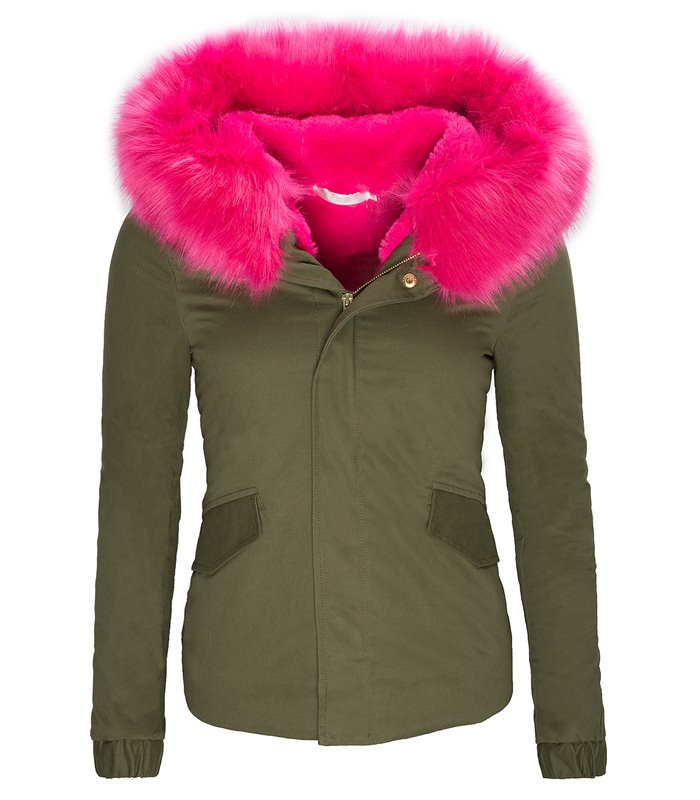 Damen Parka Winterjacke innen gefüttert D-127