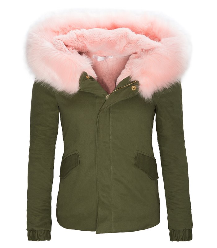 Damen Parka Winterjacke innen gefüttert D-127