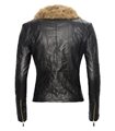 Damen Winter Kunstlederjacke mit Kunstfellkragen D-119